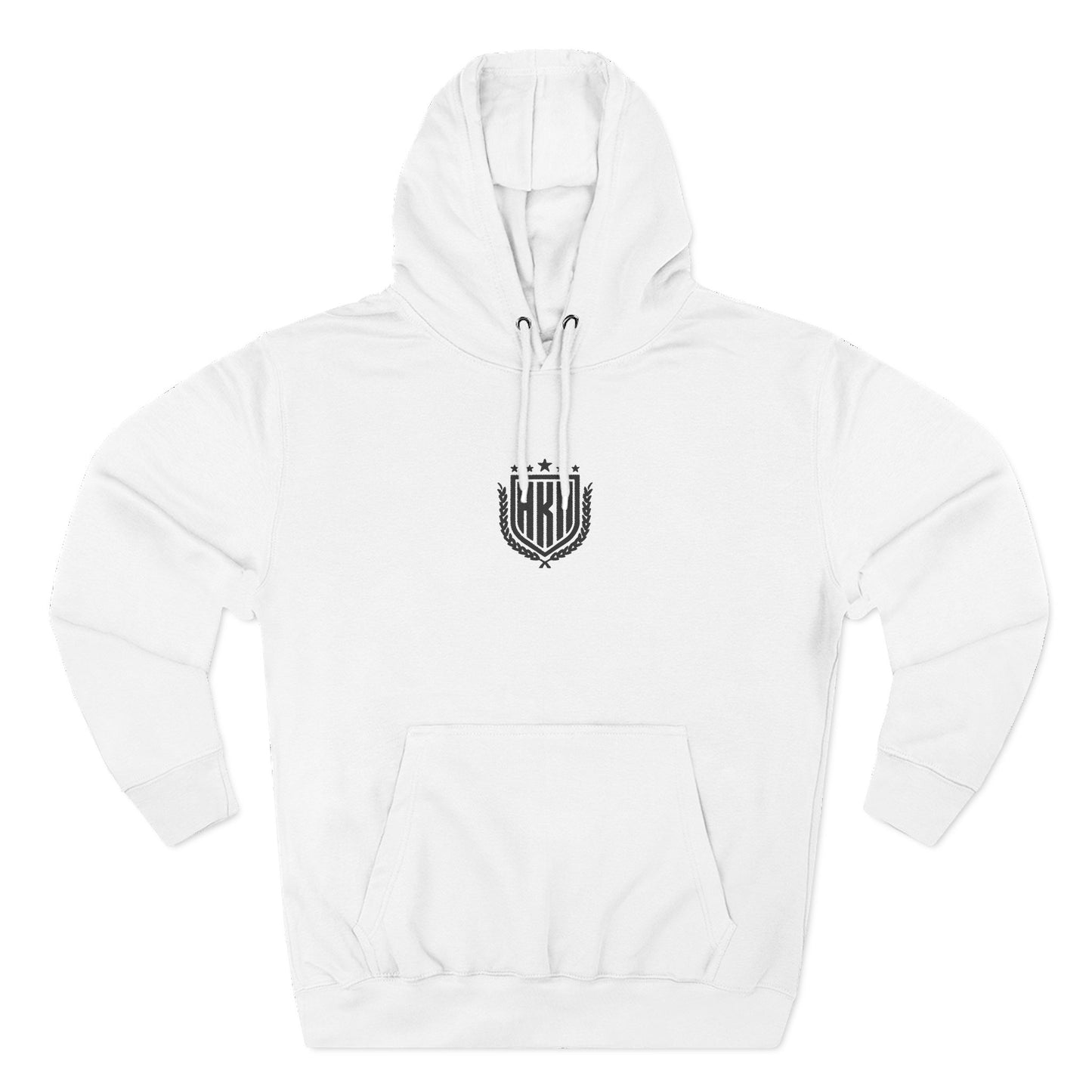 White HKA Black Embroidered Patch Hoodie