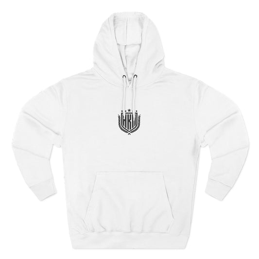 White HKA Black Embroidered Patch Hoodie