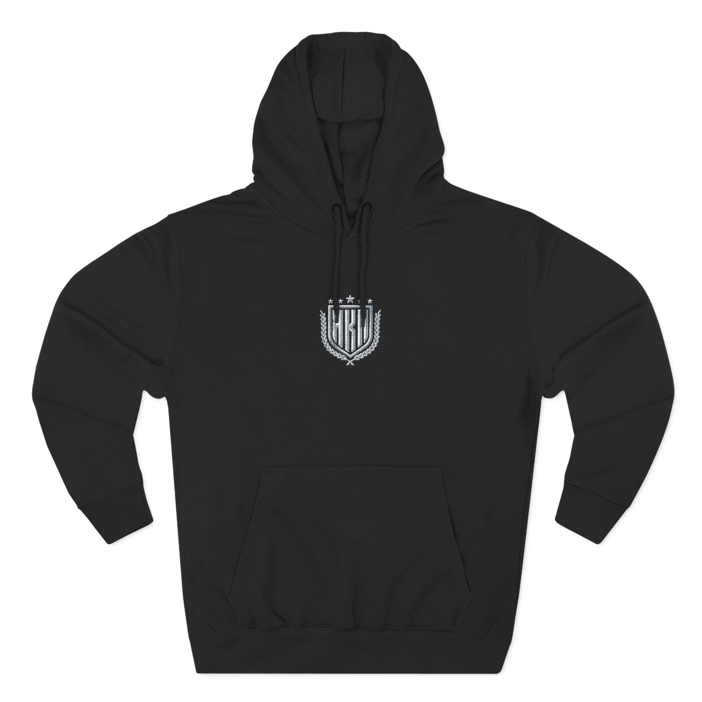 Black HKA White Embroidered Patch Hoodie
