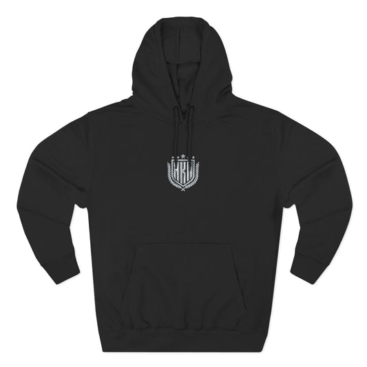 Black HKA White Embroidered Patch Hoodie
